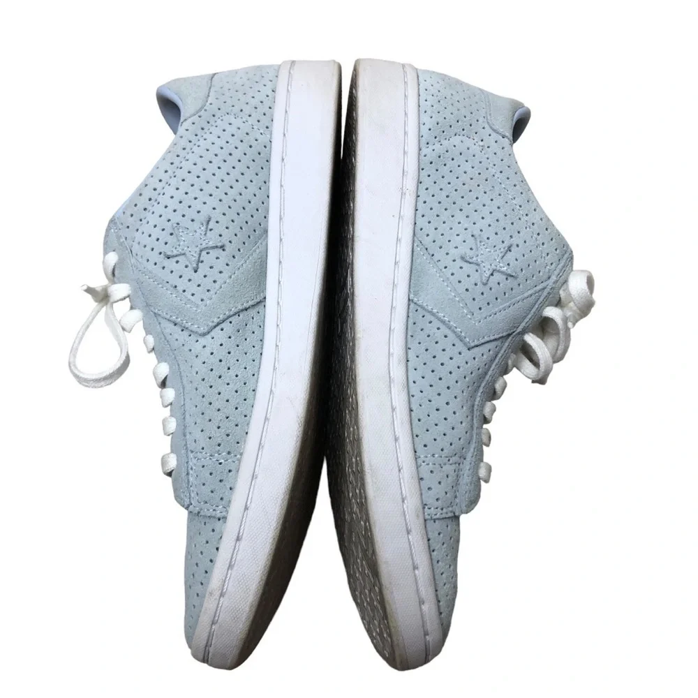 Converse All Star Suede Leather Low Top Blue Sneaker 7.5  Retro Low Profile Shoe